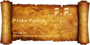 Pinke Patrik névjegykártya